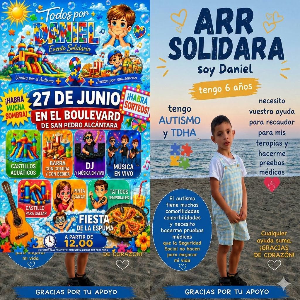 Todos por Daniel: una gran jornada solidaria para apoyar a un pequeño luchador en San Pedro Alcántara