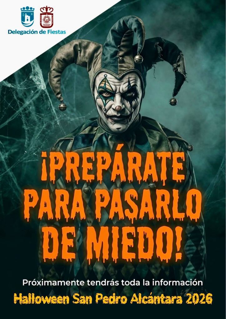 Cartel de Halloween San Pedro Alcántara 2026 en el Boulevard