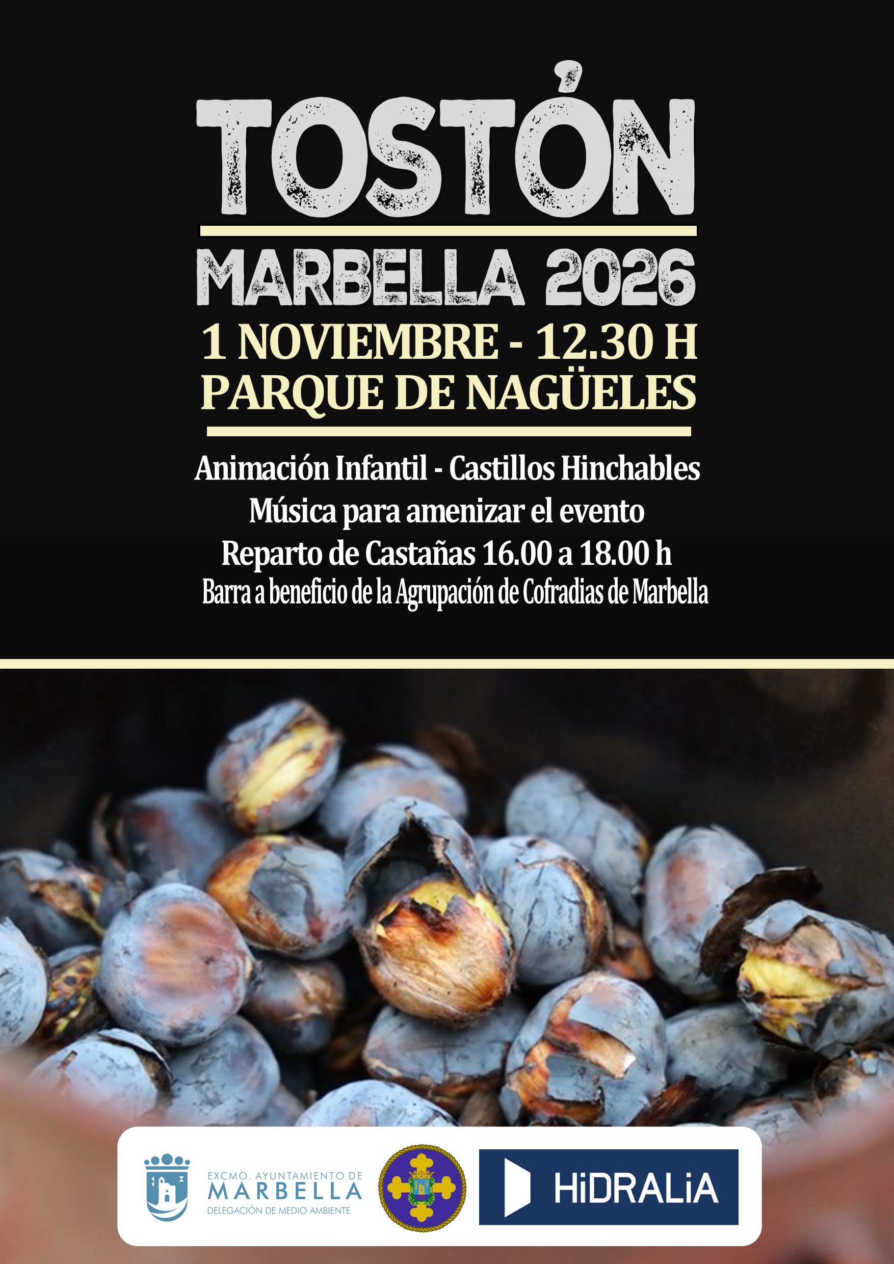 Cartel del Tostón Marbella 2026 en el Parque de Nagüeles